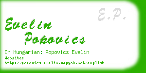 evelin popovics business card